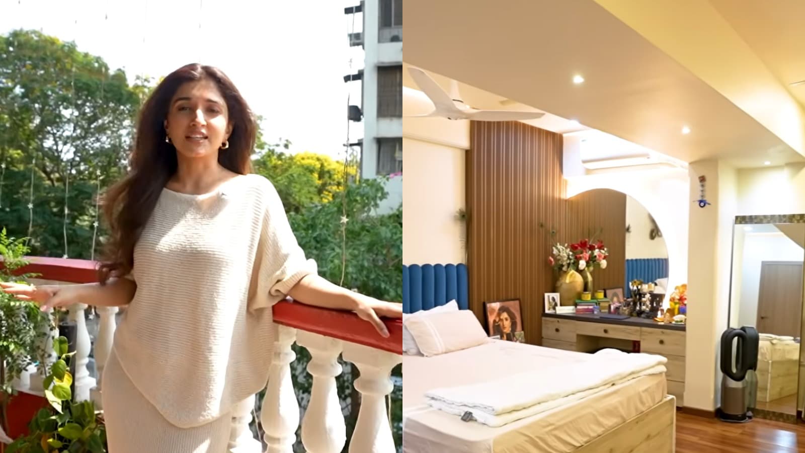 Anupamaa Actor Nidhi Shah Mumbai Home House White Closet Mangrove Views Balcony Modern Kitchen
