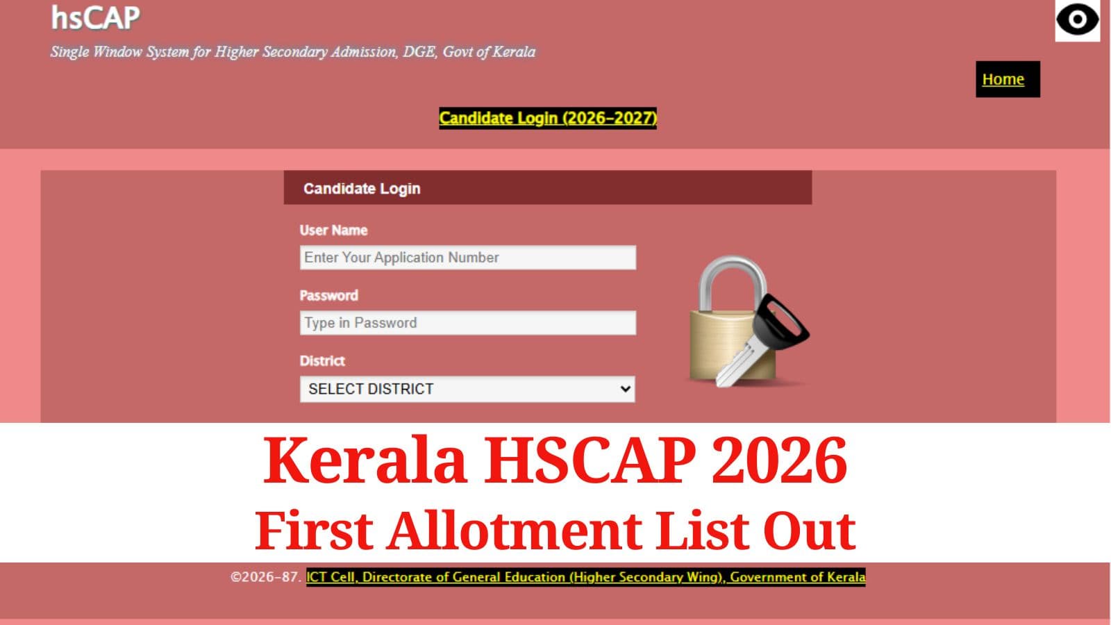 Kerala Hscap 2026 First Allotment List Out School Hscap Kerala Gov In