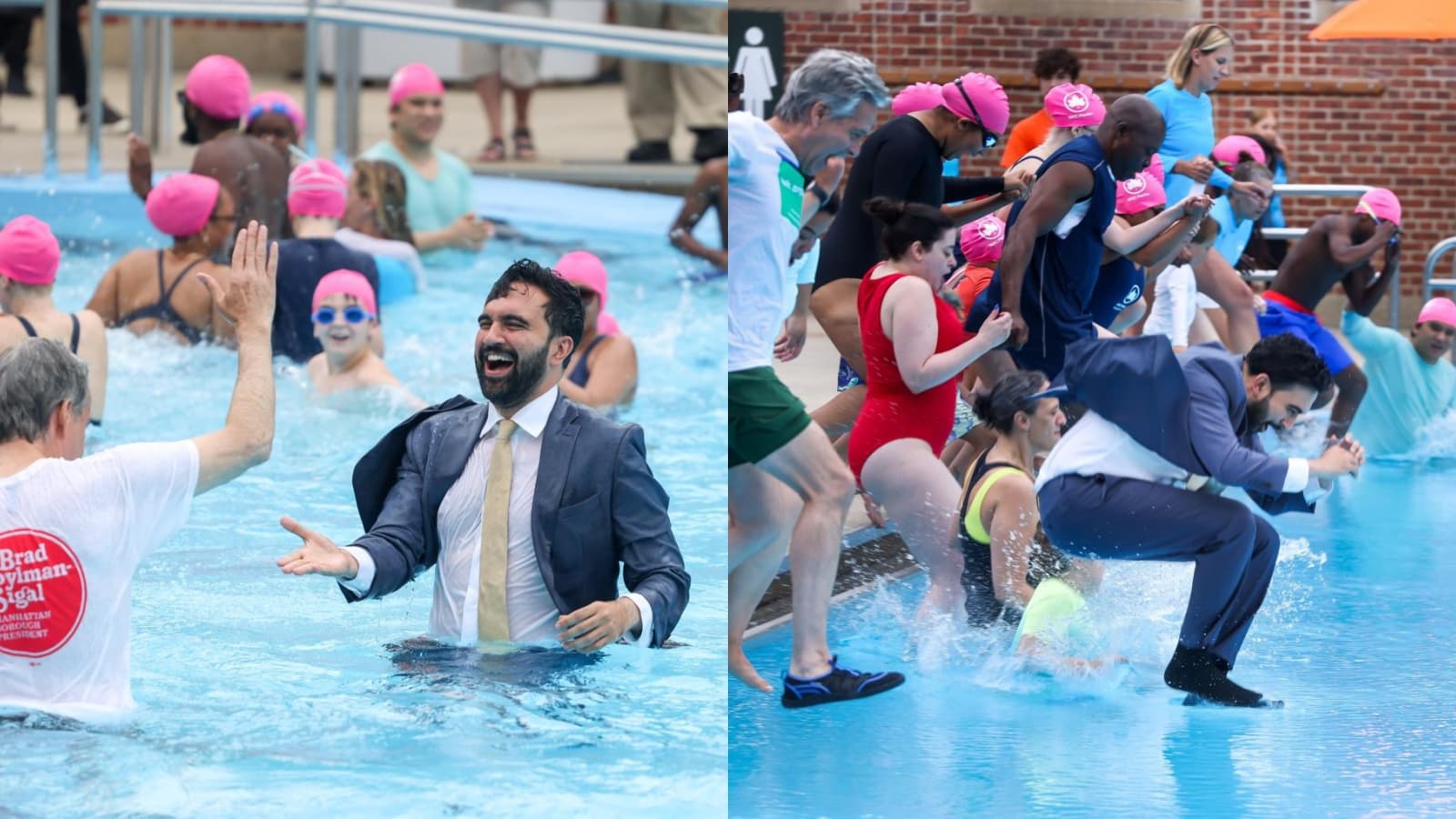 Zohran Mamdani Jumps Into Nyc Swimming Pool In Suit Video