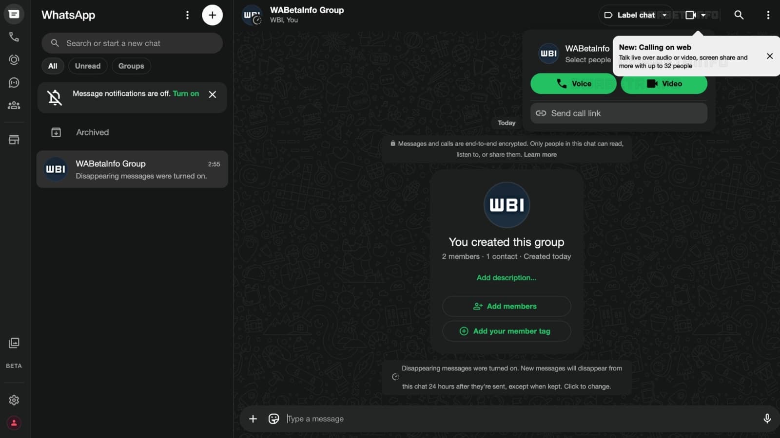 Whatsapp Web Group Voice Video Calls