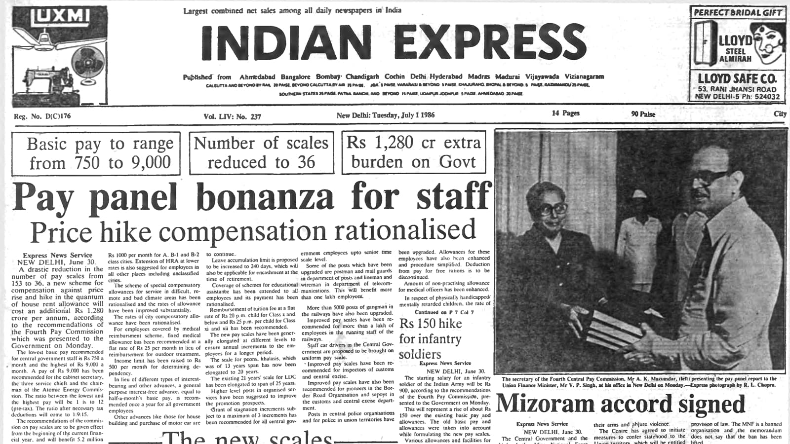 40 Years Ago July 1 1986 Mizoram Accord Signed