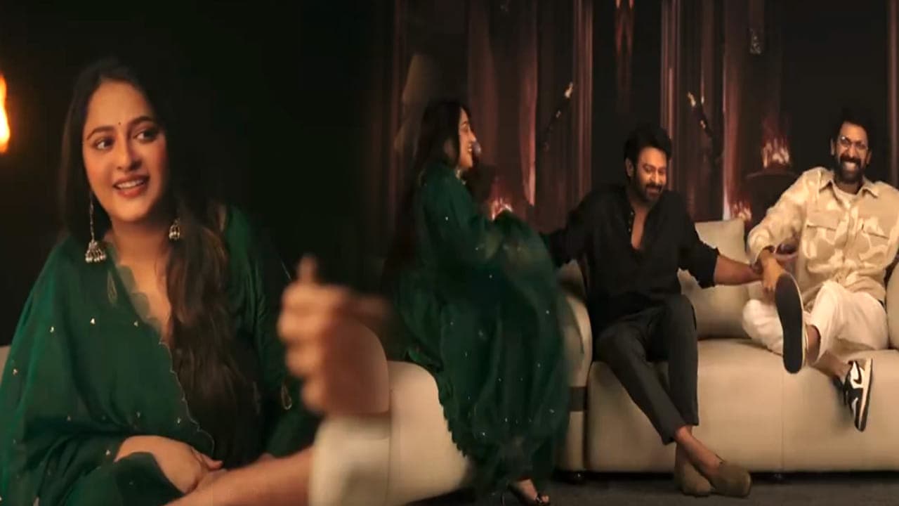 ఎన్నాళ్లకెన్నాళ్లకు.. కెమెరా ముందుకు వచ్చిన అనుష్క.. ప్రభాస్, రానాతో కలిసి ముచ్చట్లు.. ఫ్యాన్స్ ఫుల్ ఖుషీ
