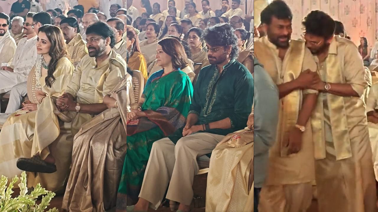 ఖుష్బూ కూతురి పెళ్లిలో చిరంజీవి, నాగార్జున, వెంకటేష్ సందడి.. స్పెషల్ అట్రాక్షన్ గా త్రిష.. వీడియోస్ ఇదిగో