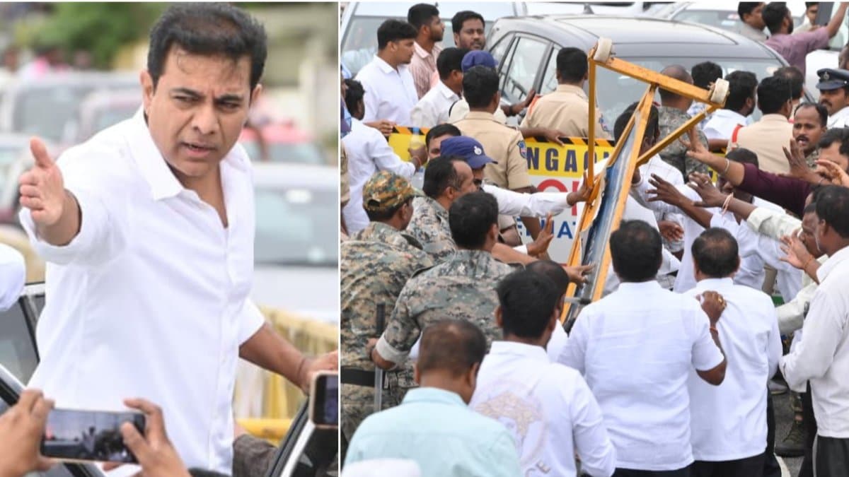 ఇనుప బ్యారికేడ్లను తొక్కిపడేస్తూ కదిలిన గులాబీ దండు