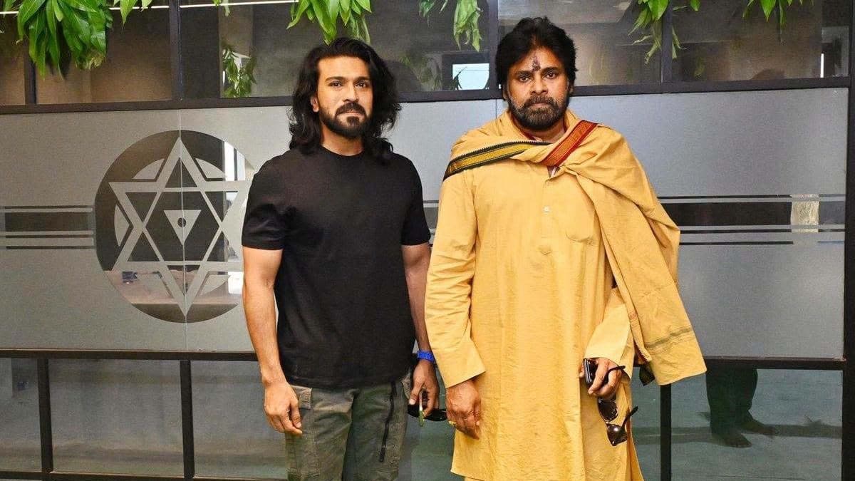 పవన్ కల్యాణ్ ను కలిసిన రామ్ చరణ్... ఫొటోలు ఇవిగో