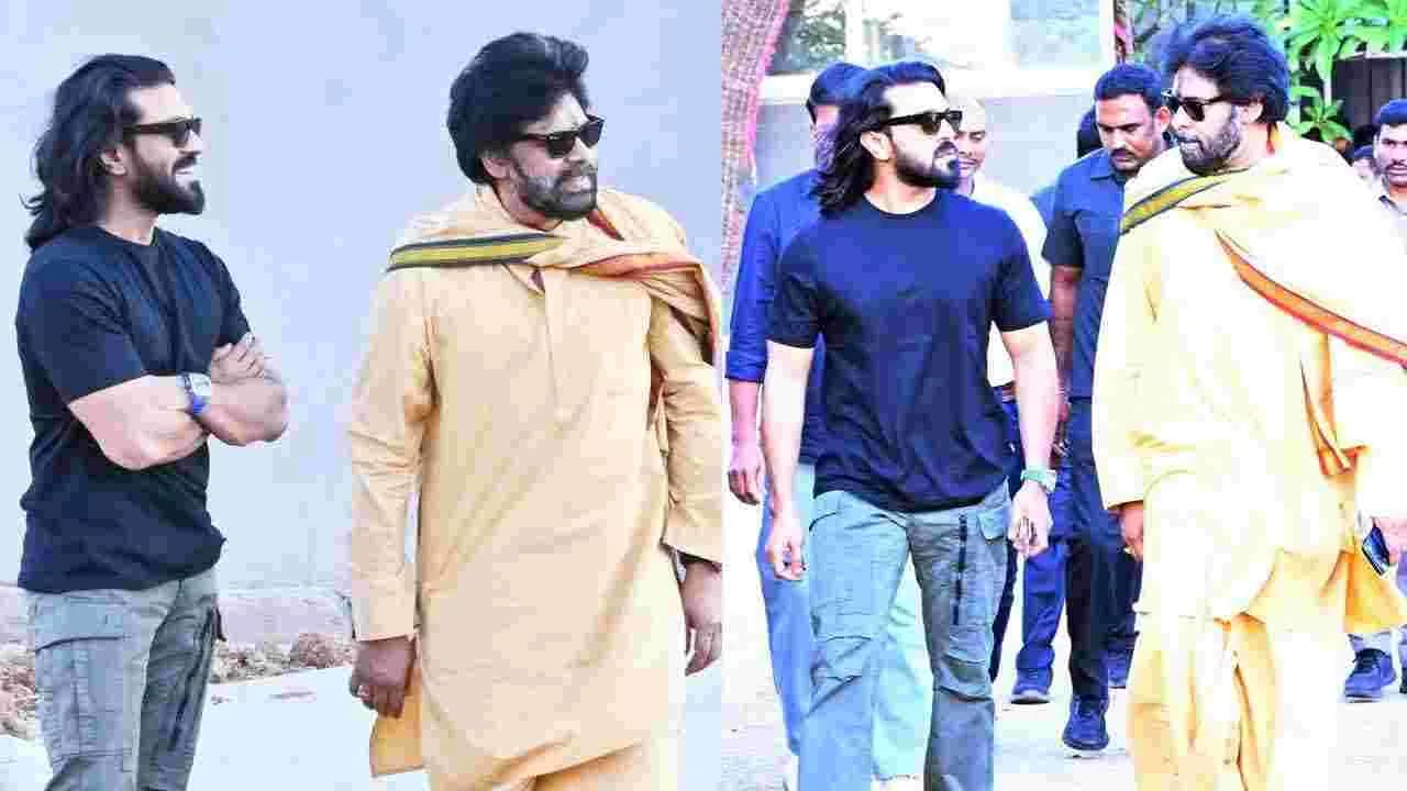ప వ న్ ను.. క లిసిన రామ్ చ ర ణ్ ! ఇంట ర్నెట్ షేక్
