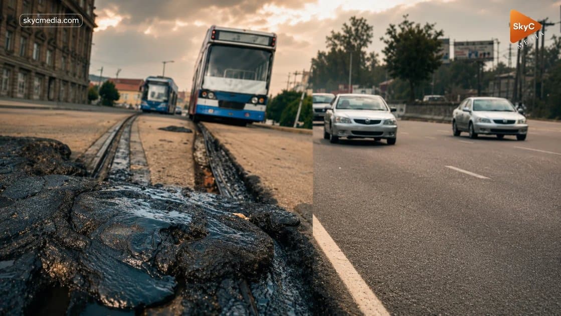 యూరప్ వేడికి కరుగుతున్న రోడ్లు