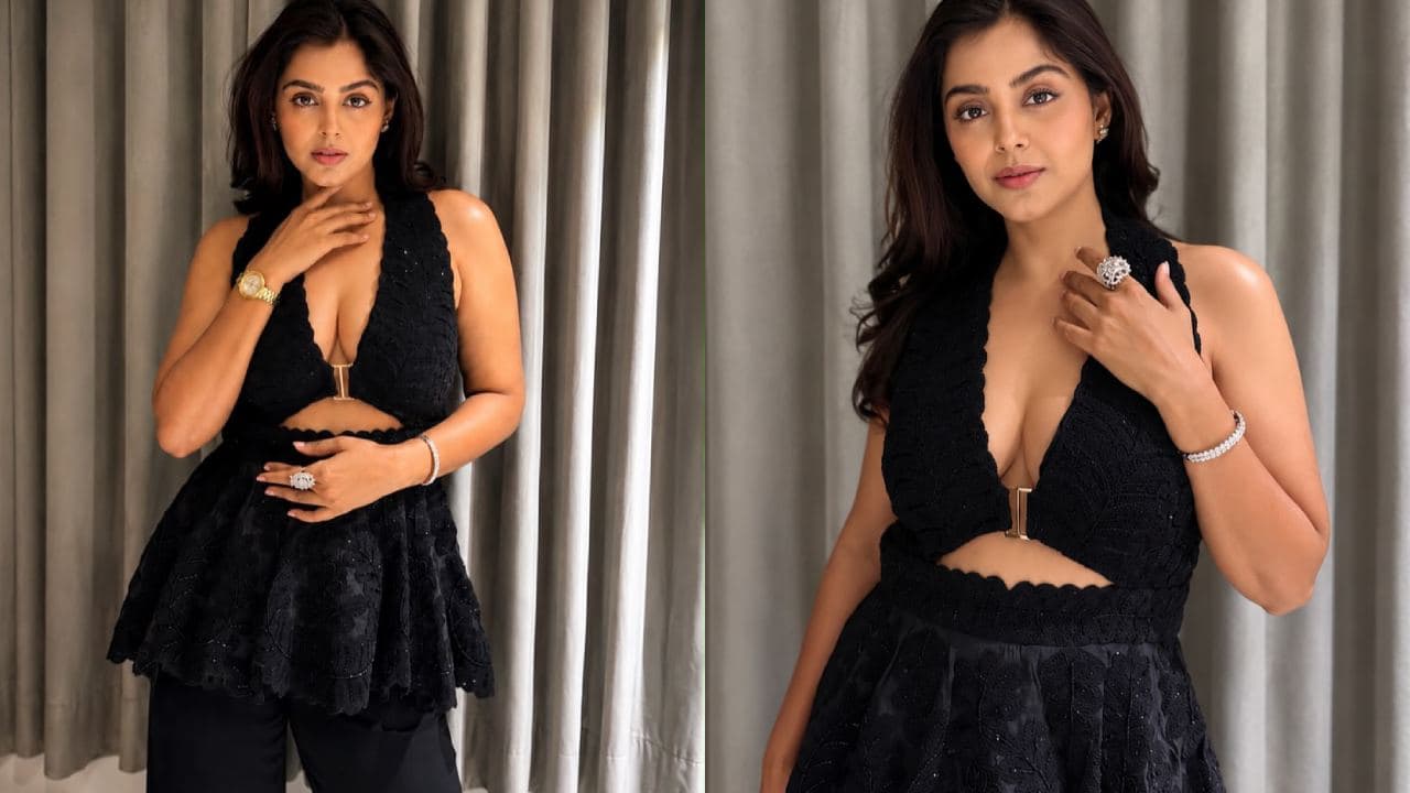బ్లాక్ డ్రెస్ లో మెస్మరైజ్ చేస్తున్న మోనాల్ గజ్జర్.. ఫొటోలు