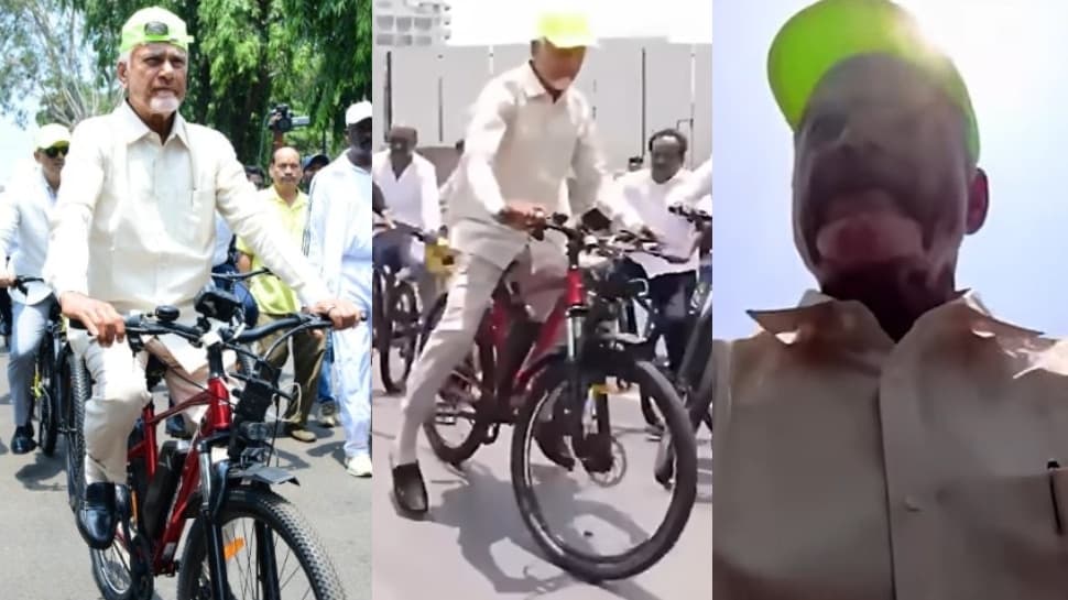 విశాఖ సైకిల్ ర్యాలీలో అనుకొని ఘటన.. ఏపీ సీఎం చంద్రబాబుకు రెప్పపాటులో తప్పిన ప్రమాదం.. వీడియో