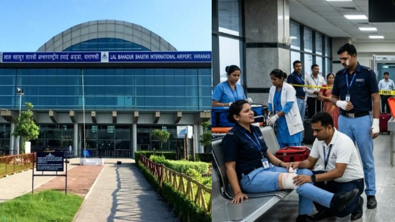 వారాణాసి ఎయిర్ పోర్టులో పేలిన గన్.!. పలువురికి తీవ్రగాయాలు