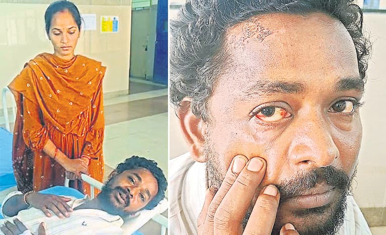 గర్భిణి కళ్లెదుటే భర్తపై లాఠీ’న్యం