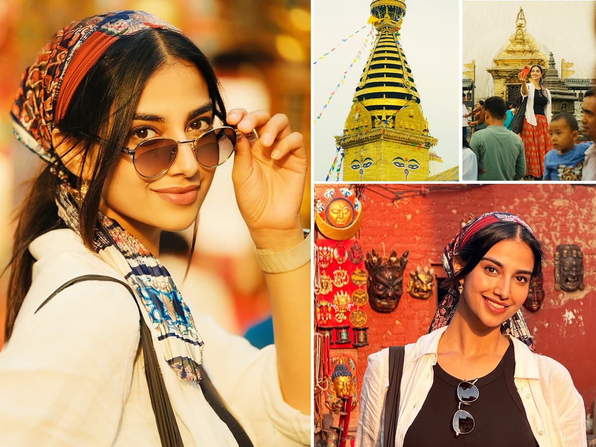 షూటింగ్ లకు బ్రేక్.. నేపాల్ ప్రకృతి ఒడిలో మీనాక్షి చౌదరి ఫోటోలు