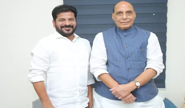ర క్ష ణ శాఖ మంత్రి రాజ్ నాథ్ సింగ్ తో భేటీ అయిన ముఖ్య మంత్రి రేవంత్