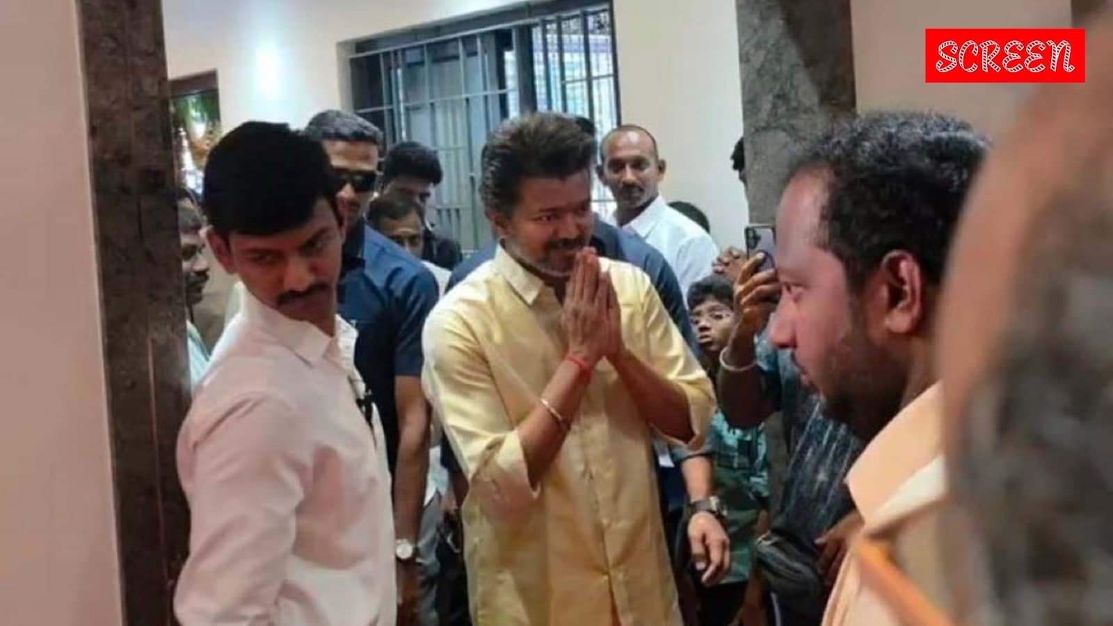 Cm Vijay Swaps His Signature Suit For Traditional Veshti At Managers Housewarming