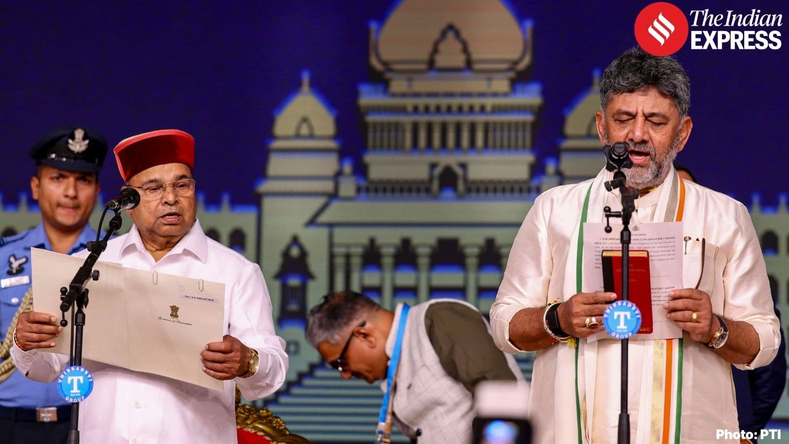 In Pictures D K Shivakumar Takes Oath As Karnataka Cm Along With 13 Ministers