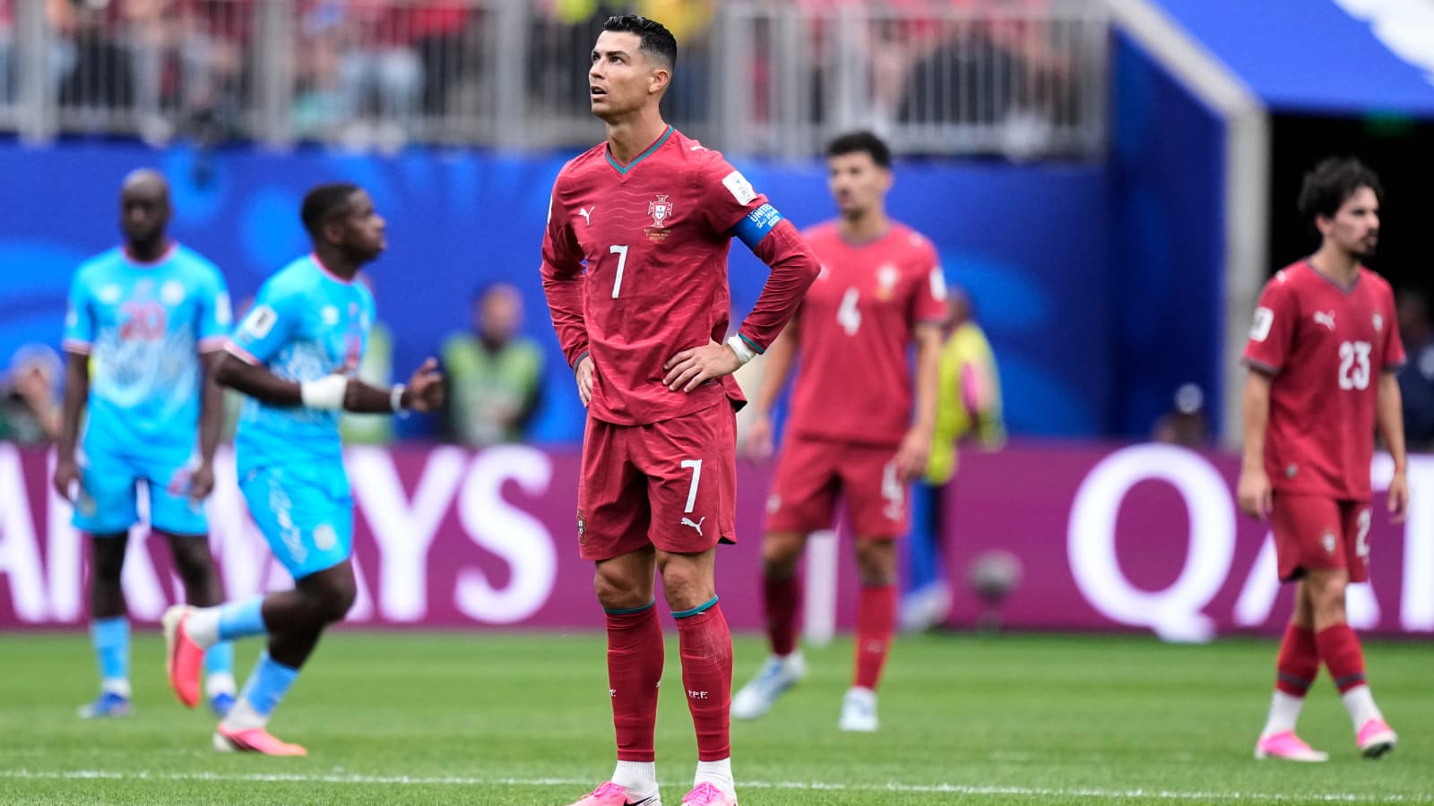Ronaldo Gestures Media Portugal Draw Vs Dr Congo World Cup