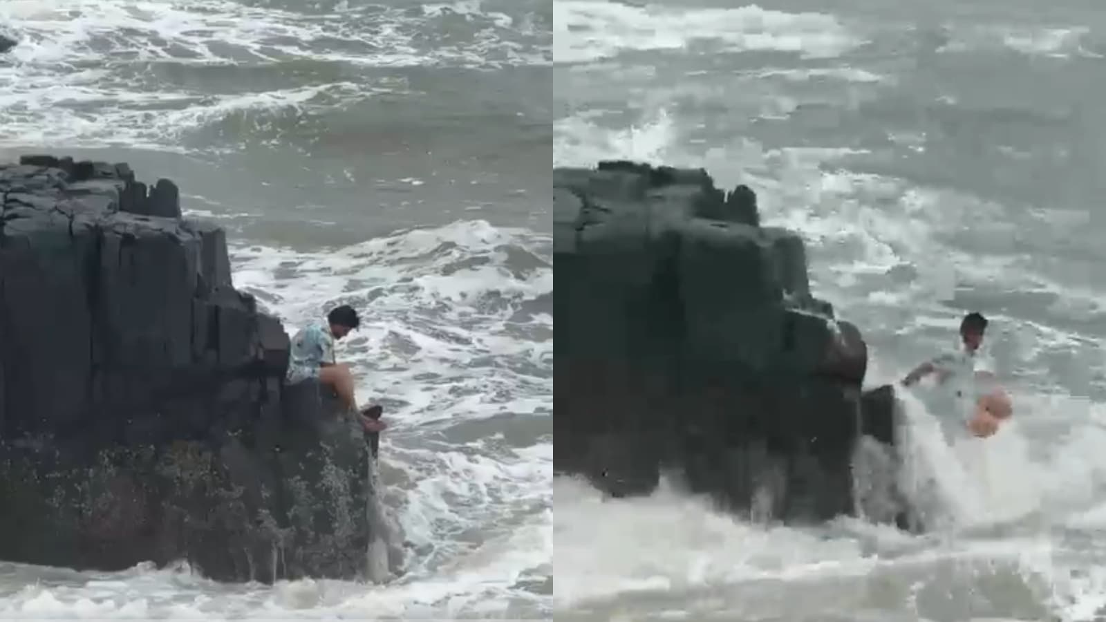 Baga Beach Viral Video Karnataka Tourist Swept Away Goa Waves