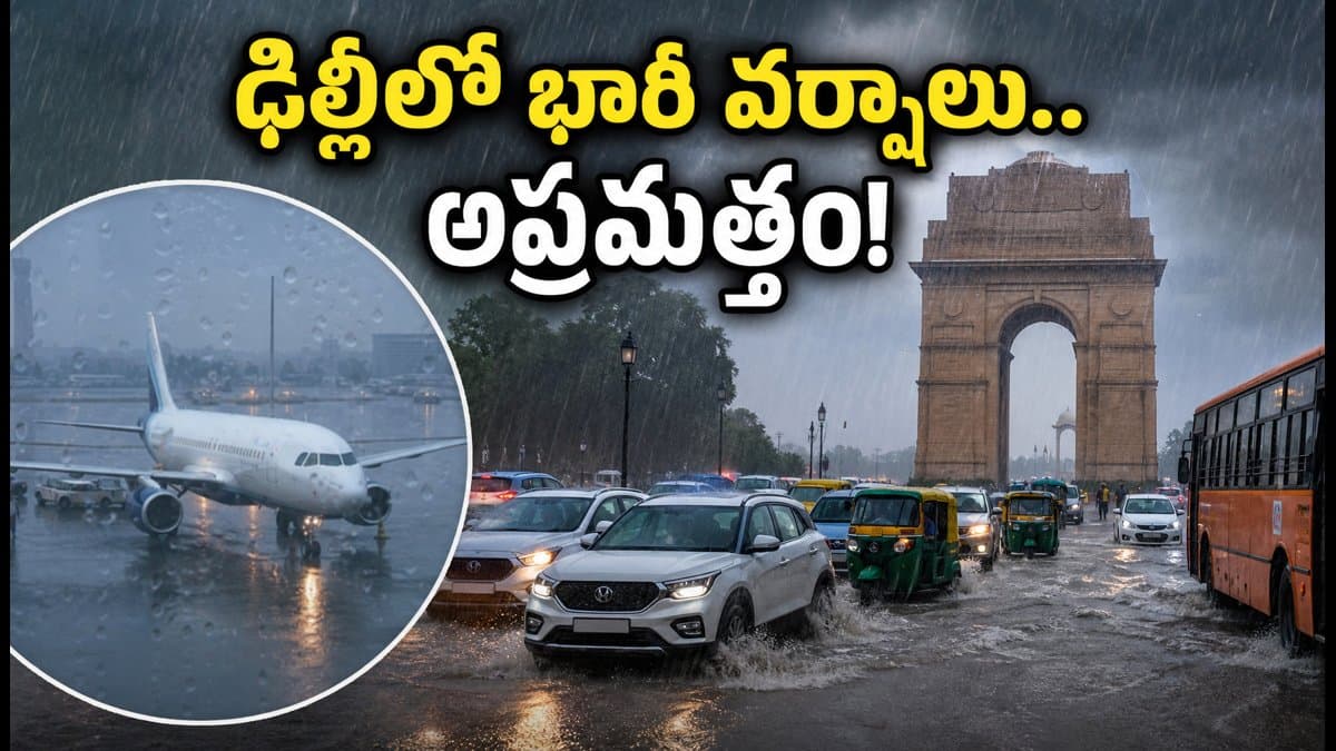 ఢిల్లీలో భారీ వర్షాల బీభత్సం.. రెడ్ అలర్ట్ జారీ, బయటకు వెళ్లే ముందు ఇది తప్పక చూడండి