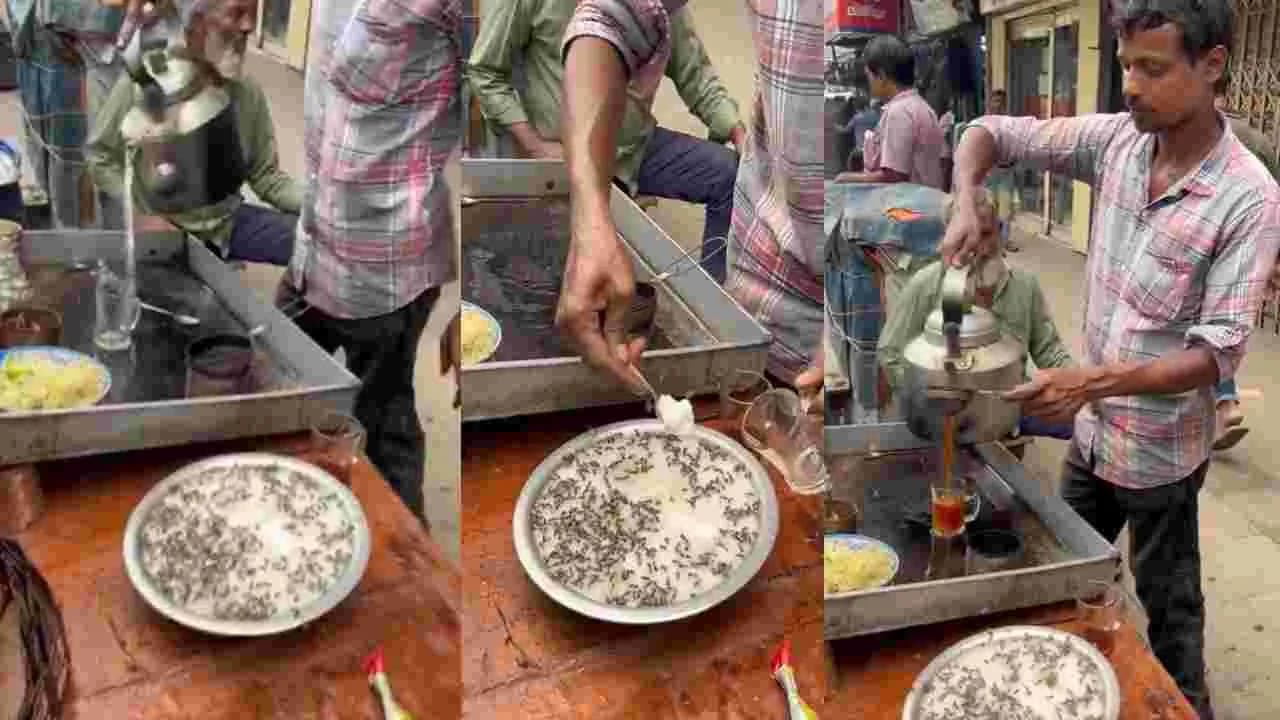 టీ స్టాల్ లో షాకింగ్ దృశ్యం.. వీడియో వైరల్