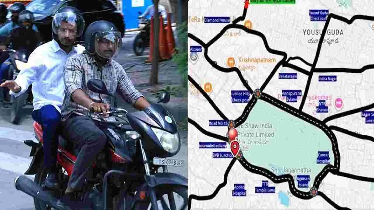 వన్ వేపై సర్ ప్రైజ్ చెక్ .. సామాన్యుడిలా బైక్ పై కేబీఆర్ కు సీపీ సజ్జనార్