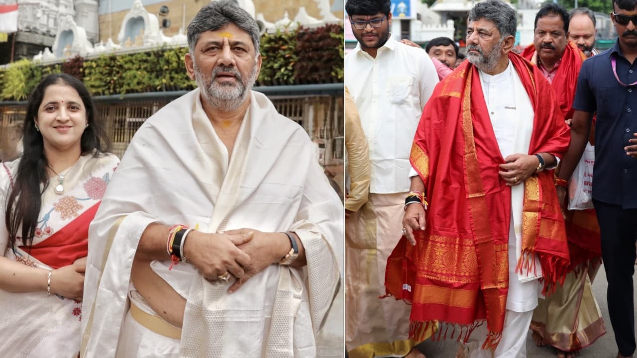 తిరుమల శ్రీవారిని దర్శించుకున్న కర్ణాటక సీఎం డీకే శివకుమార్.. ఫొటోలు వైరల్