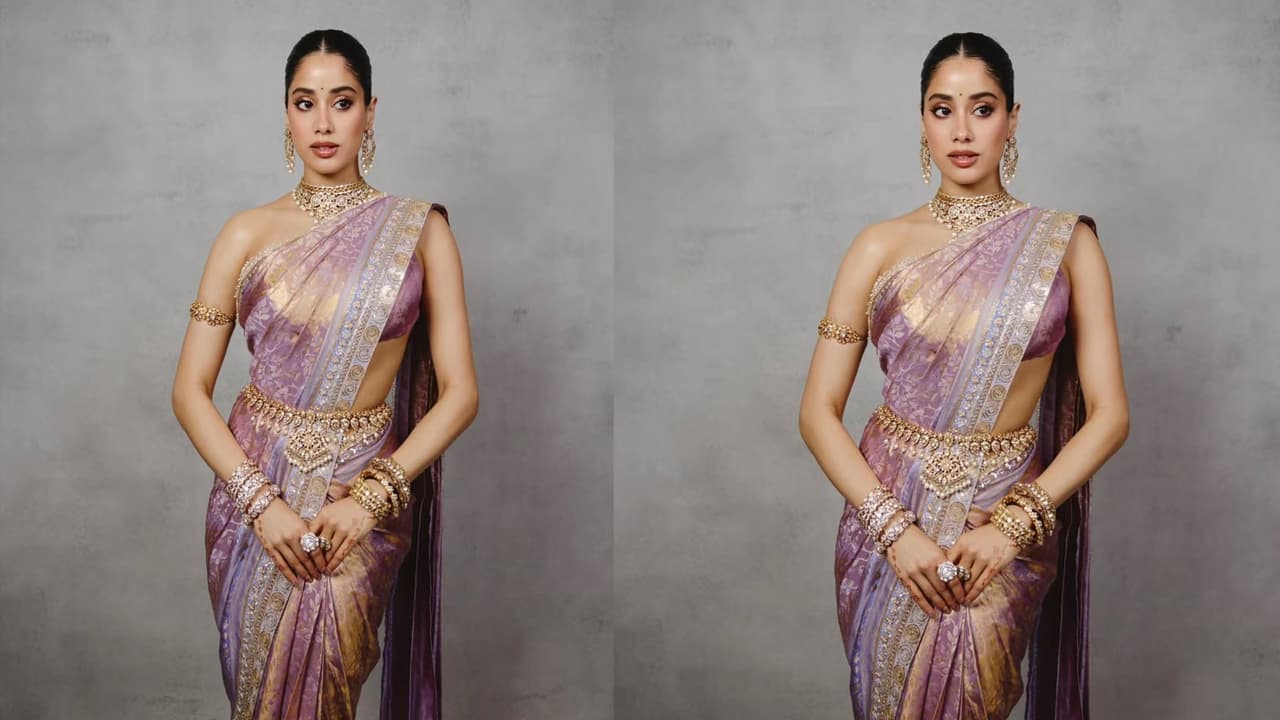 కంచిపట్టు చీరలో జాన్వీ.. చేతిపై మెహెందీలో ప్రియుడి పేరు చూశారా