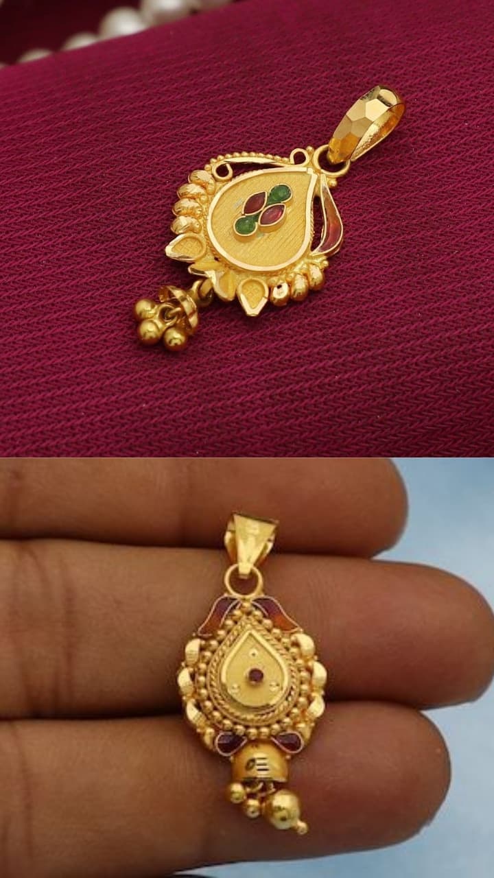 పొట్టి నల్లపూసలకు ఒక గ్రాములో వచ్చే పెండెంట్లు