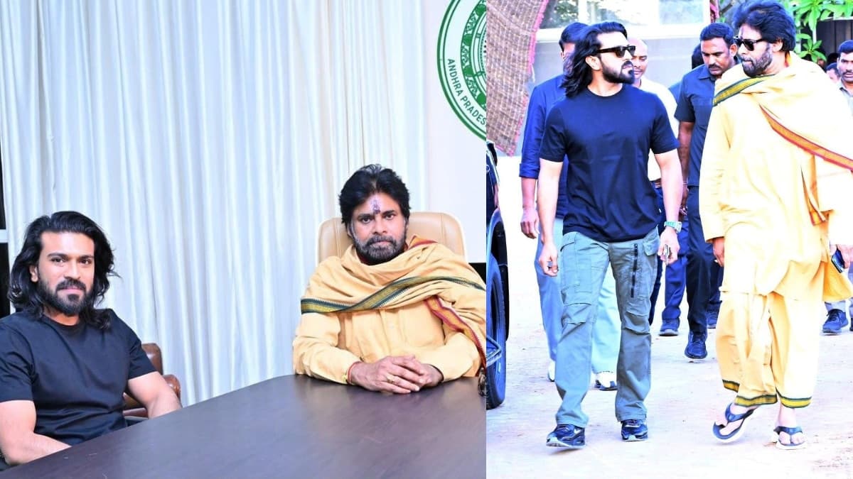 బాబాయ్ ఆశీస్సులు తీసుకున్న అబ్బాయ్.. మంగళగిరిలో డిప్యూటీ సీఎంను కలిసిన రామ్ చరణ్