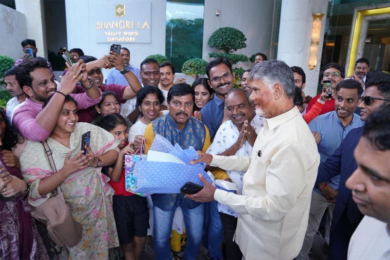 సింగపూర్లో చంద్రబాబుకు ఘన స్వాగతం