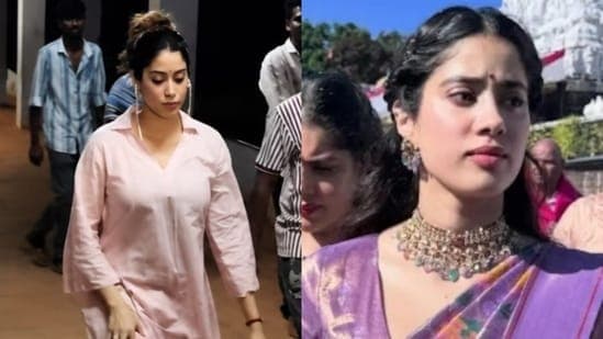 Janhvi Kapoor Climbs 3 550 Steps To Tirumala Temple Barefoot Seeks Blessings For Ram Charan Starrer Peddi Watch