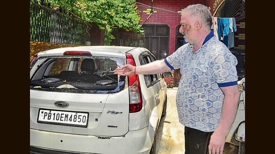 Ludhianagunfire At Realtor S Home Triggers Panic Vehicles Vandalised