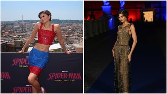 We Only Wear Italian When In Italy Zendaya Dazzles In 2 Archival Designer Pieces For Spider Man Press Tour In Rome
