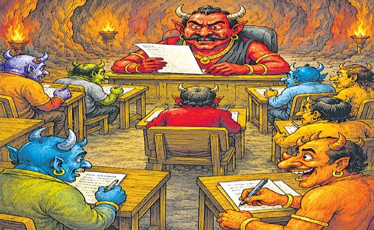 నరకలోకంలో... భూలోక ఎంట్రెన్స్ టెస్ట్ బీ.ఈ.టీ