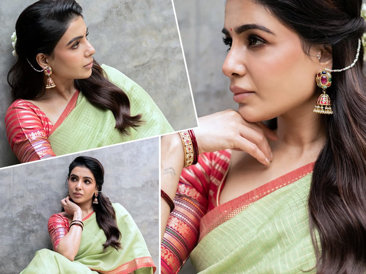 సమంత 'బంగారం'.. పట్టుచీరలో రెడీ అయిందిలా ఫొటోలు